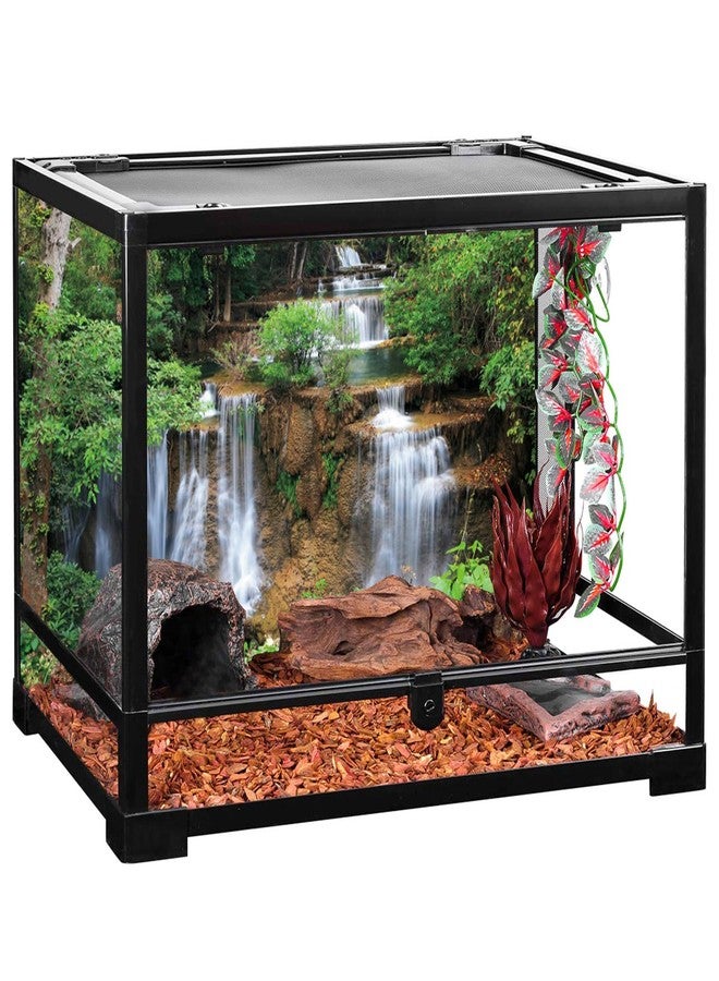 AWERT 36x18 inches Waterfall Terrarium Background Rainforest Aquarium Background Tropical Plants Green Tree Reptile Habitat Background Vinyl - Image 4